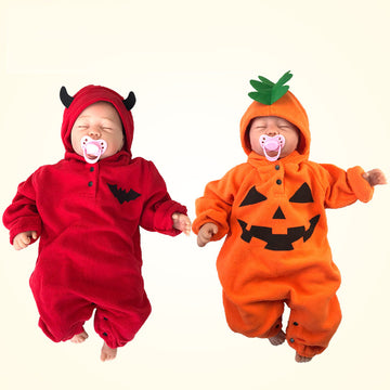 Baby Halloween Romper – Cotton Devil & Pumpkin Costume Jumpsuit