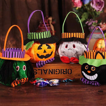 Halloween Pumpkin Candy Bag – Cute Velvet Trick-or-Treat Basket