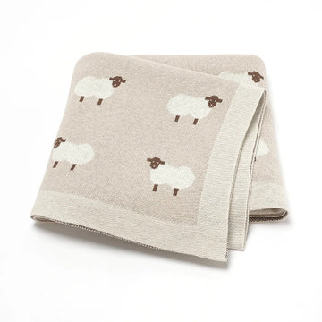 Baby Cotton Knit Blanket – Swaddle, Stroller, Nursery