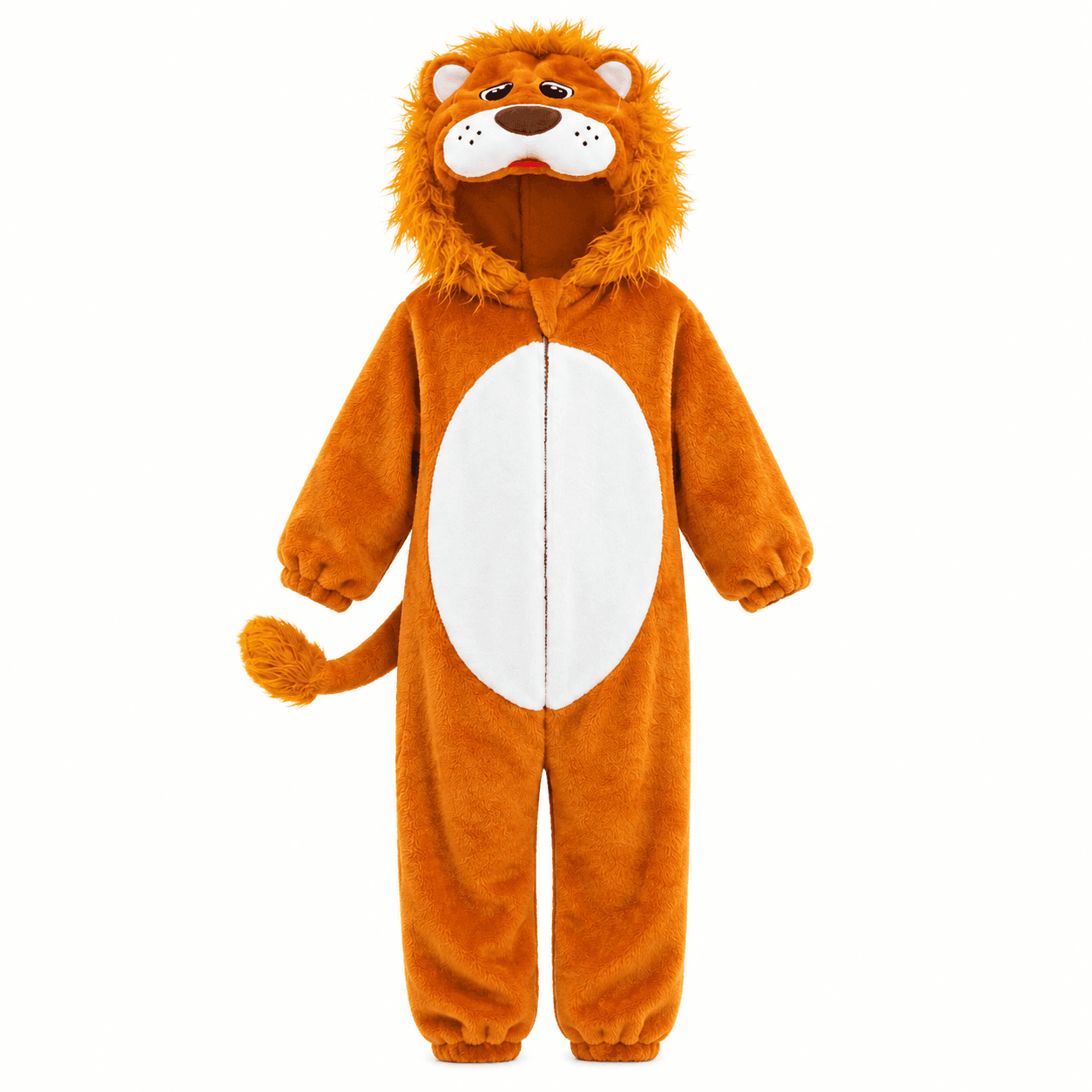 Lion Hooded Romper for Toddlers, Soft Flannel