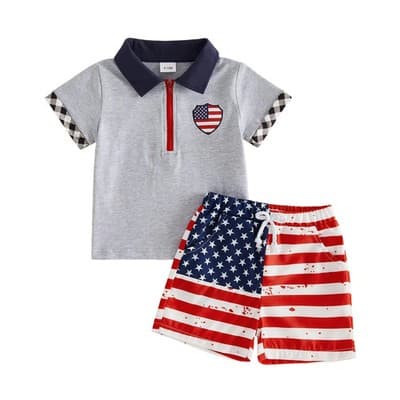 American Flag Toddler 2-Piece Summer Set