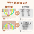 Wooden Baby Rattle Rain Drum & Silicone Teether Toy Gift
