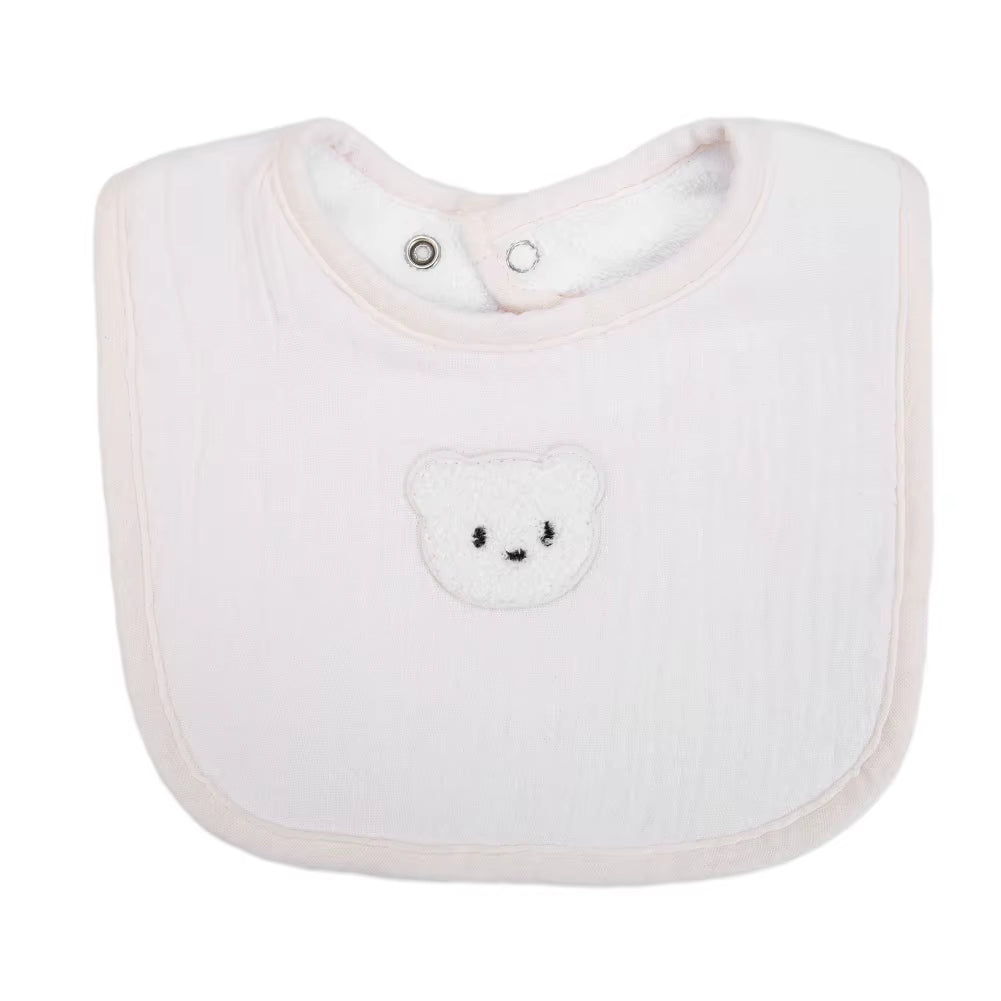 Cute Bear Muslin Cotton Baby Bibs Saliva Towel U-Absorbent Pockets Korean Children Kids Boys Girls Bandanas Feeding Burp Clothes