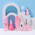 8PCS Baby Care Cleaning Set Nail Clippers Comb Head Massage Nasal Aspirator Thermometer Soft Bristle Brush Children Grooming Kit
