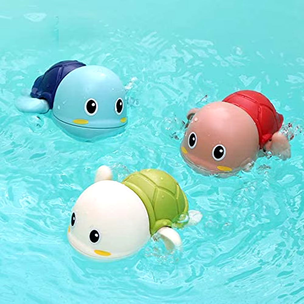 3PCS Wind-Up Baby Bath Toys, Cute Swimming Turtles for Kids