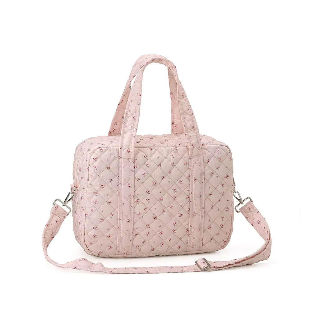 Travel Essentials Multifunctional Baby Diaper Bag Crossbody Large Capacity Mommy Bag Flower Baby Nappy Bag for Mother Kids