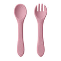 2PCS BPA Free Soft Silicone Spoon Fork Feeding Set Baby Feeding Solid Food Spoon Toddlers Cutlery for Children Tableware
