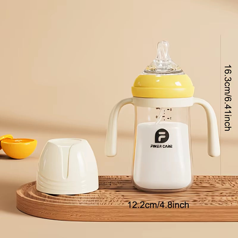 240Ml Baby Bottle, Suitable for Water and Formula, with Handle and Lid, Easy to Hold, Unisex Feeding Bottle - Perfect Gift