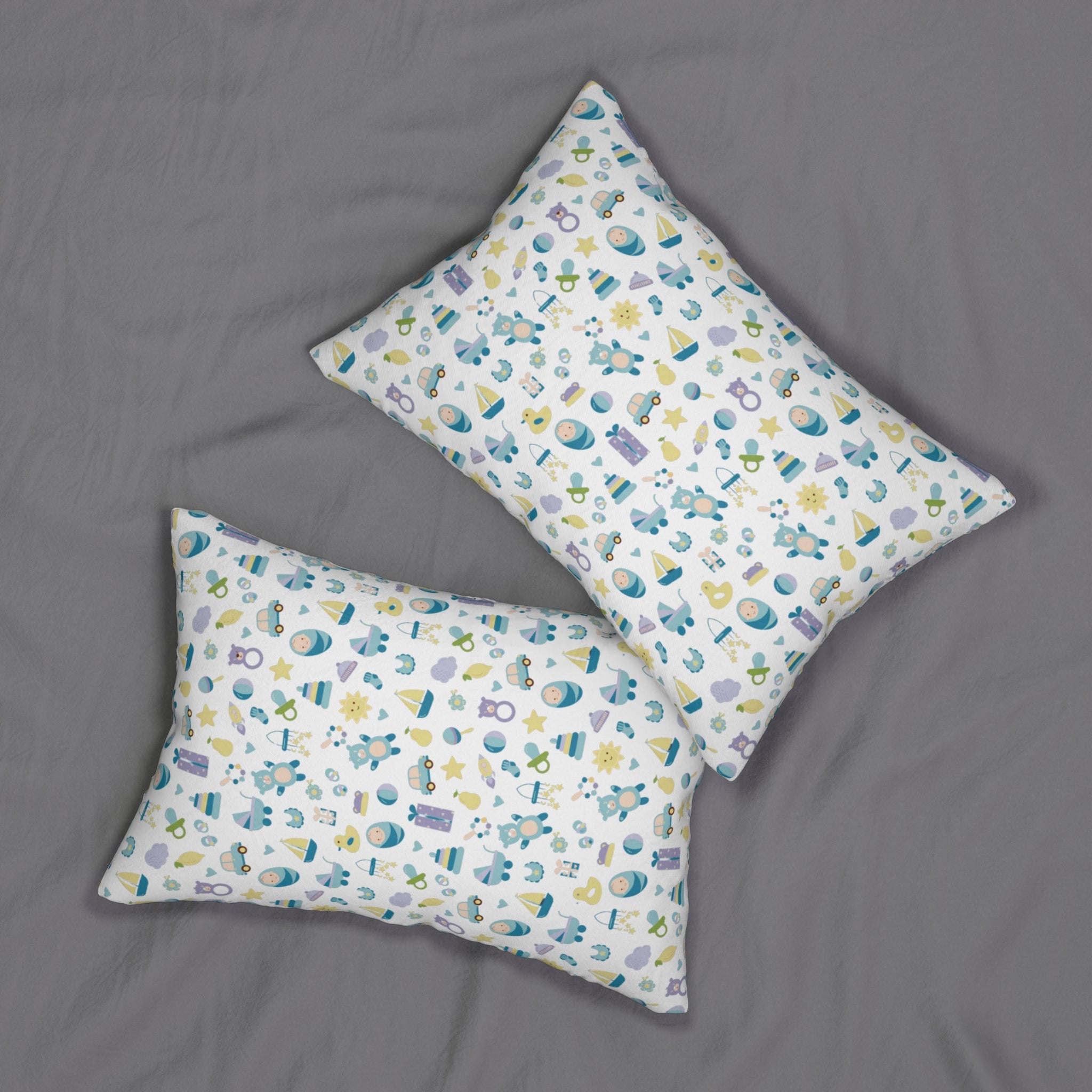 Whimsical Space-Themed Lumbar Pillow for Kids' Rooms - Gift for Astronaut Lovers, Playroom Accent, Cosmic Home Decor