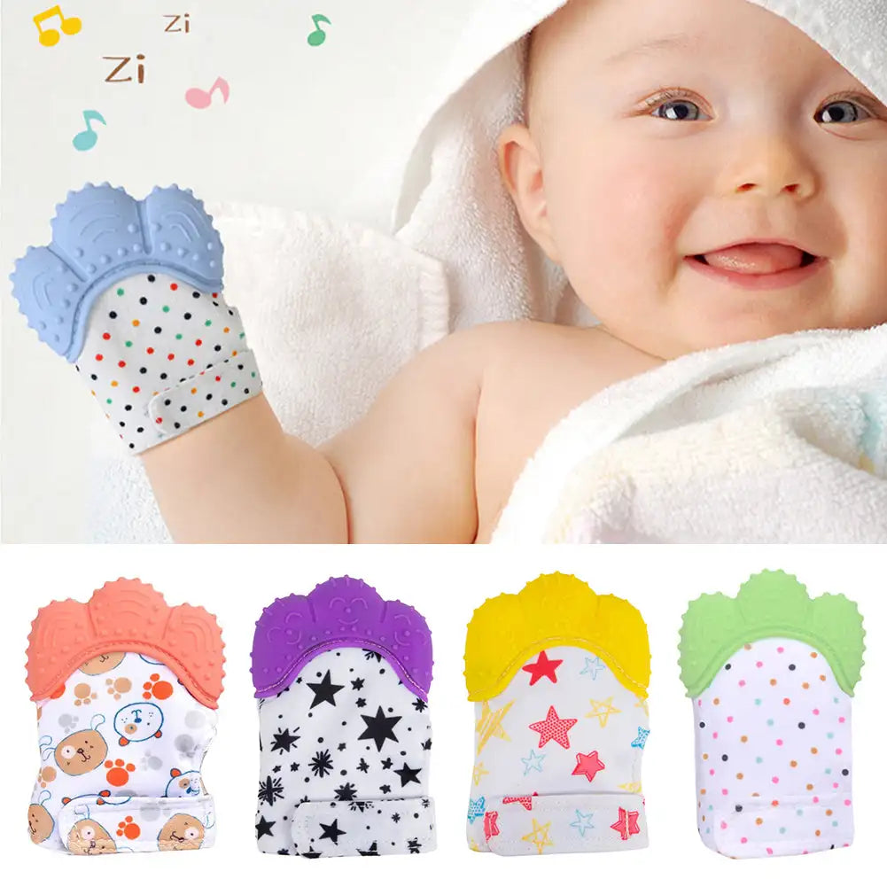 Teething Gloves Mittens Baby Chewable Dental Care Infant Toy