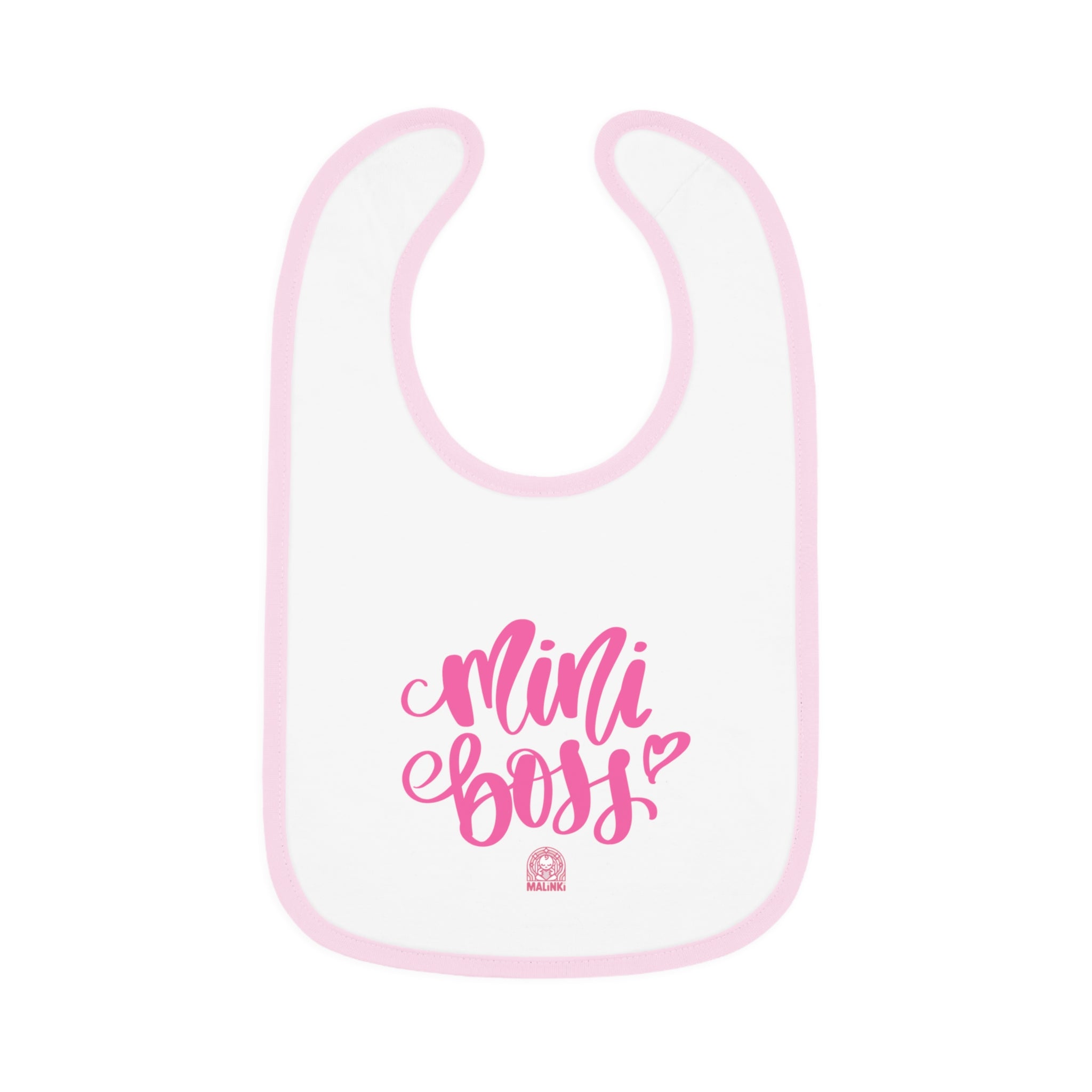 Baby Contrast Trim Jersey Bib - 'Mini Boss Girl'