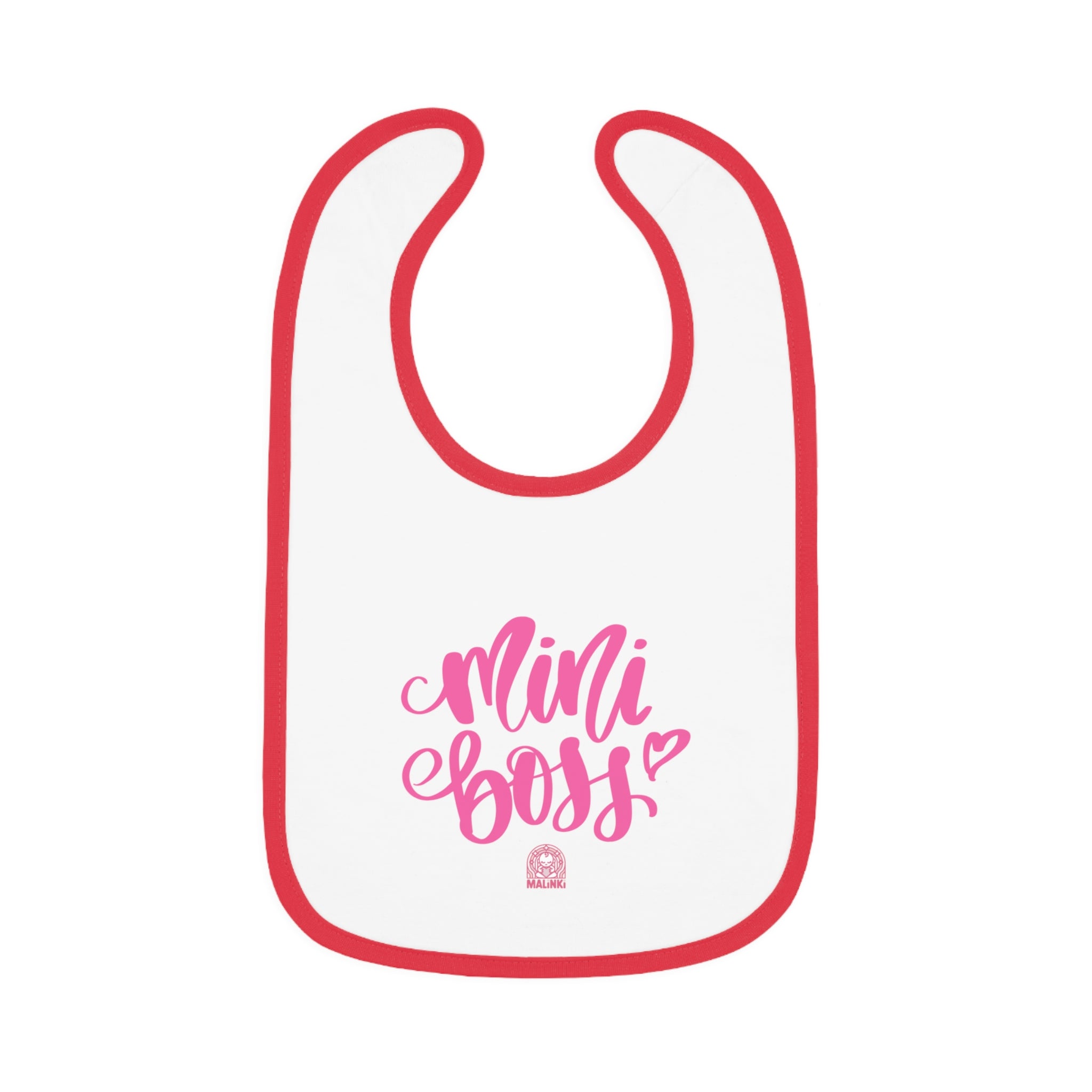 Baby Contrast Trim Jersey Bib - 'Mini Boss Girl'