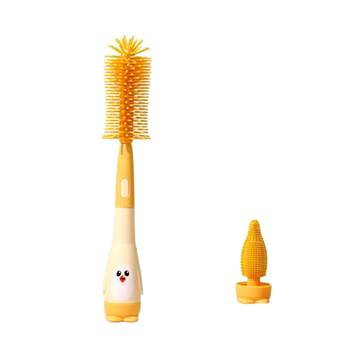 Silicone Baby Bottle Brush Set, Soft Head, Cleaning Tool