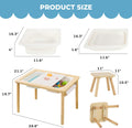 Wooden Sensory Table with 2 Chairs & Roll Paper