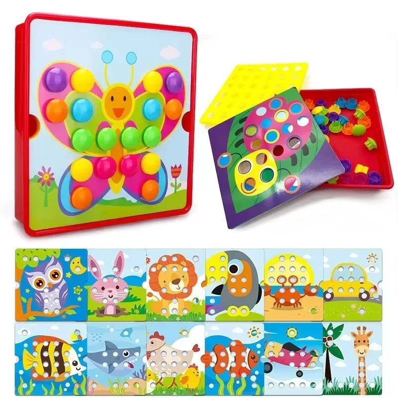 3D Mushroom Nail Puzzle Toy Educational Game for Kids