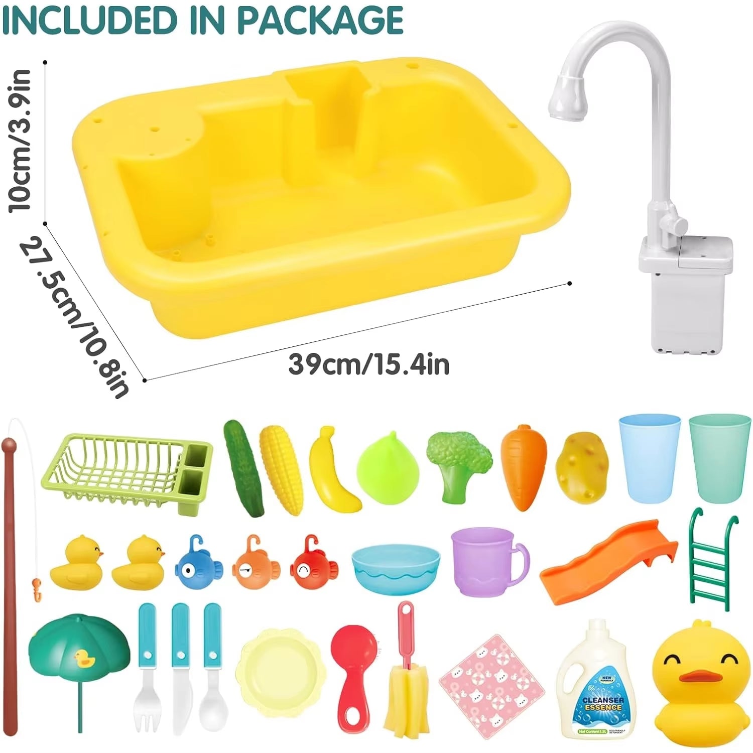 Faucet Kitchen Sink Toy for Water Play & Fishing