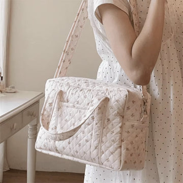 Travel Essentials Multifunctional Baby Diaper Bag Crossbody Large Capacity Mommy Bag Flower Baby Nappy Bag for Mother Kids