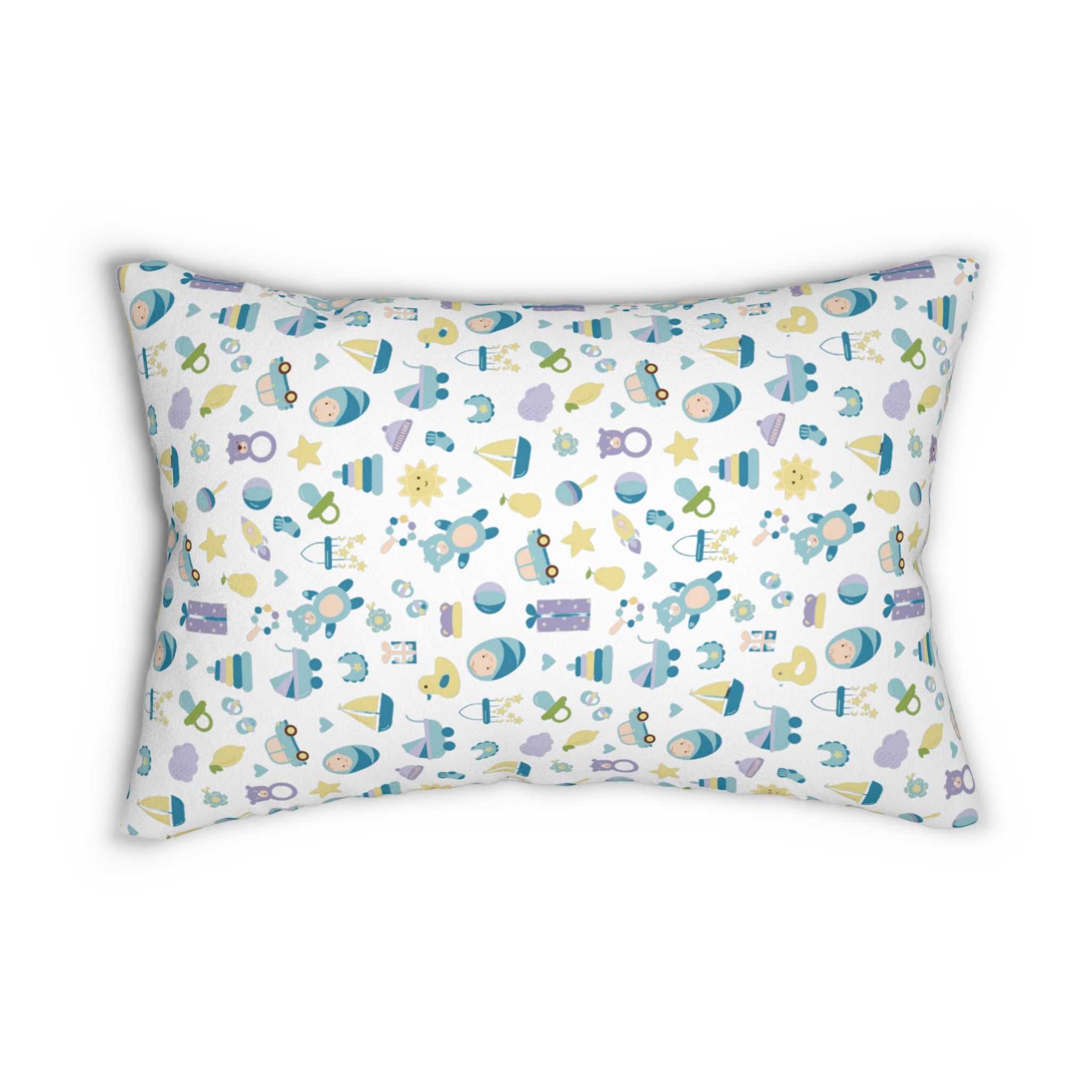 Whimsical Space-Themed Lumbar Pillow for Kids' Rooms - Gift for Astronaut Lovers, Playroom Accent, Cosmic Home Decor