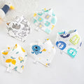 5Pcs Baby Bibs Cotton Bandana Triangle Cartoon Print Towel