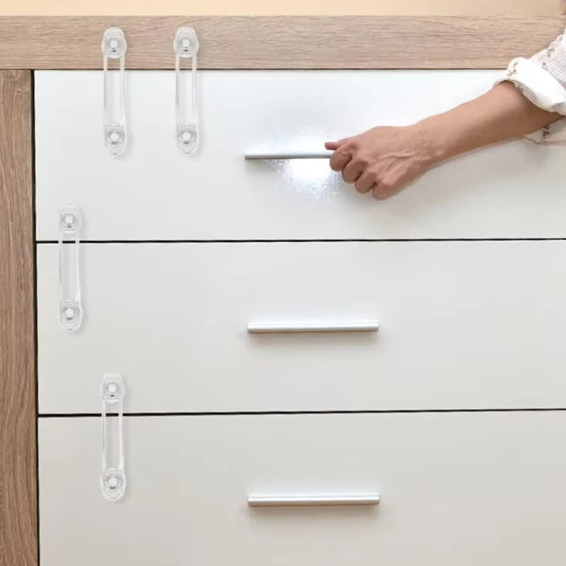 3/5Pcs Multi-Functional Baby Child Safety Lock Drawer Refrigerator Locktransparent Anti-Opening Soft Strap Safety Lock