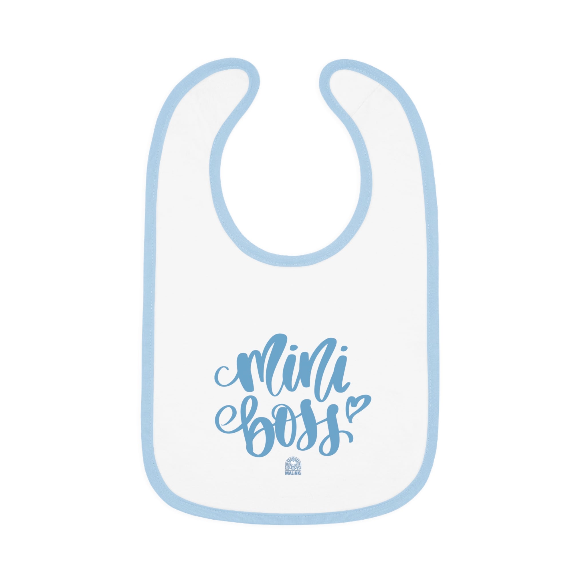 Baby Contrast Trim Jersey Bib - 'Mini Boss Boy'