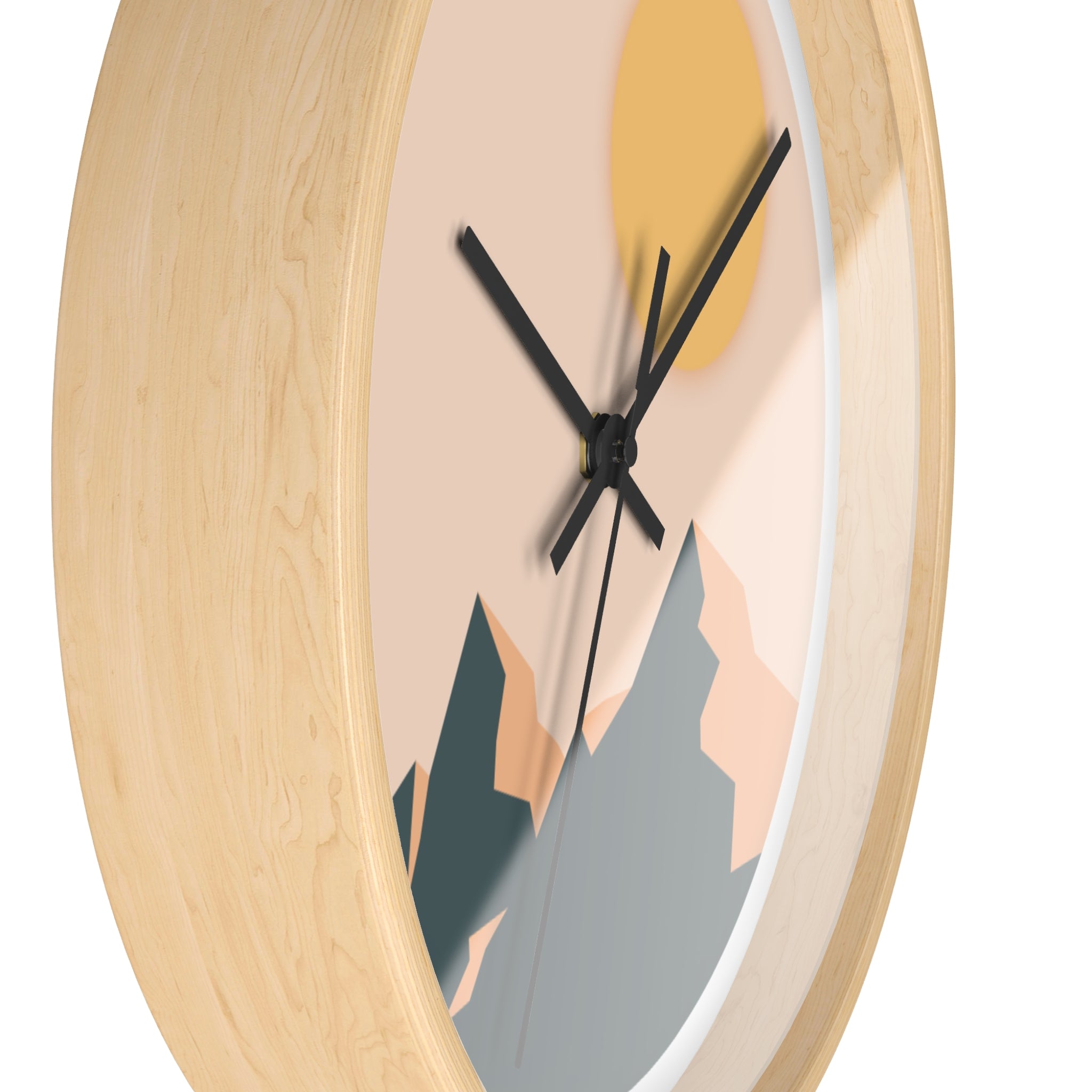 Wall Clock - 'Mountain pastel' - Modern Decor for Home and Office