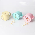 Kids Cup Silicone Food Storage Box Solid Color Baby Sippy Cup Portable Children Snacks Container with Lid Scale BPA Free 200Ml