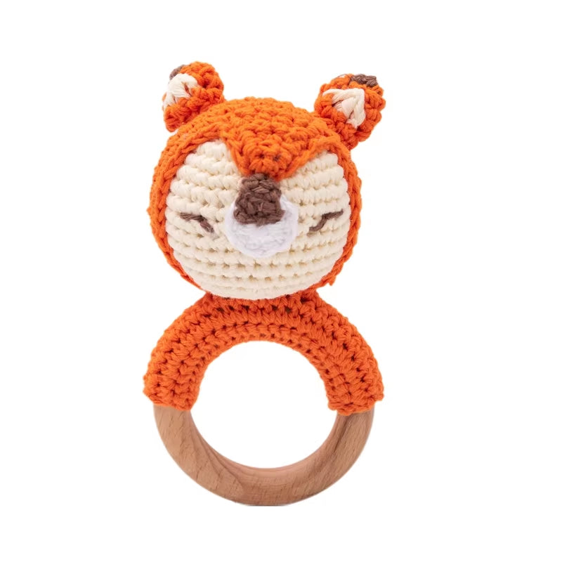 Baby Crochet Animal Rattle Toy, Crib Comfort Doll