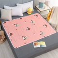 80x120cm 4-Layer Waterproof Dino Heart Diaper Mat for Baby Care