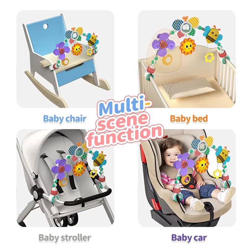 Baby Toy Stroller Arch Musical Rattle Clip Crib Mobile 0-12M