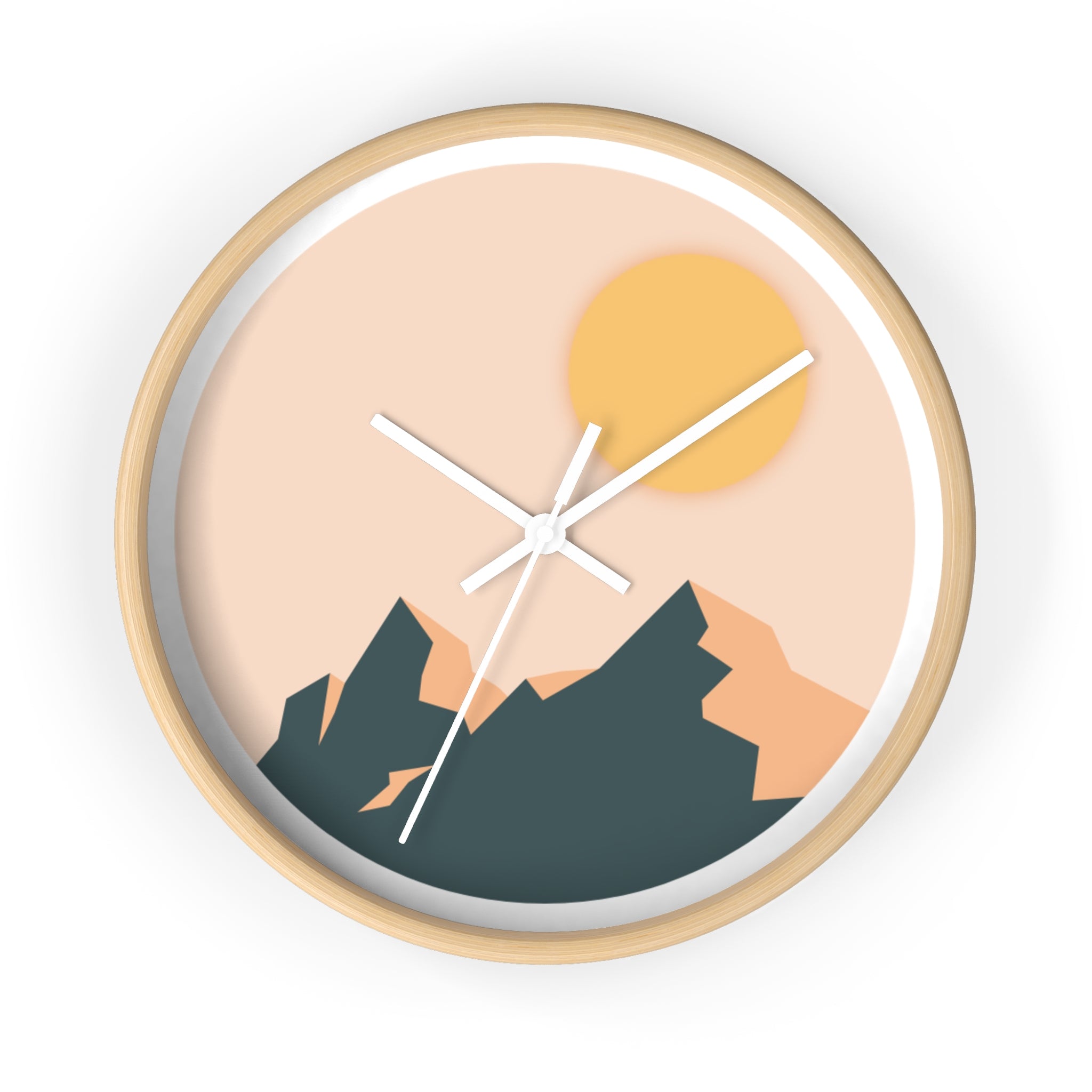 Wall Clock - 'Mountain pastel' - Modern Decor for Home and Office
