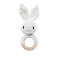 Baby Crochet Rattle Wooden Teether Toy BPA Free Wood Rodent Rabbit Rattle Baby Mobile Play Gym Newborn Educational Music Toys