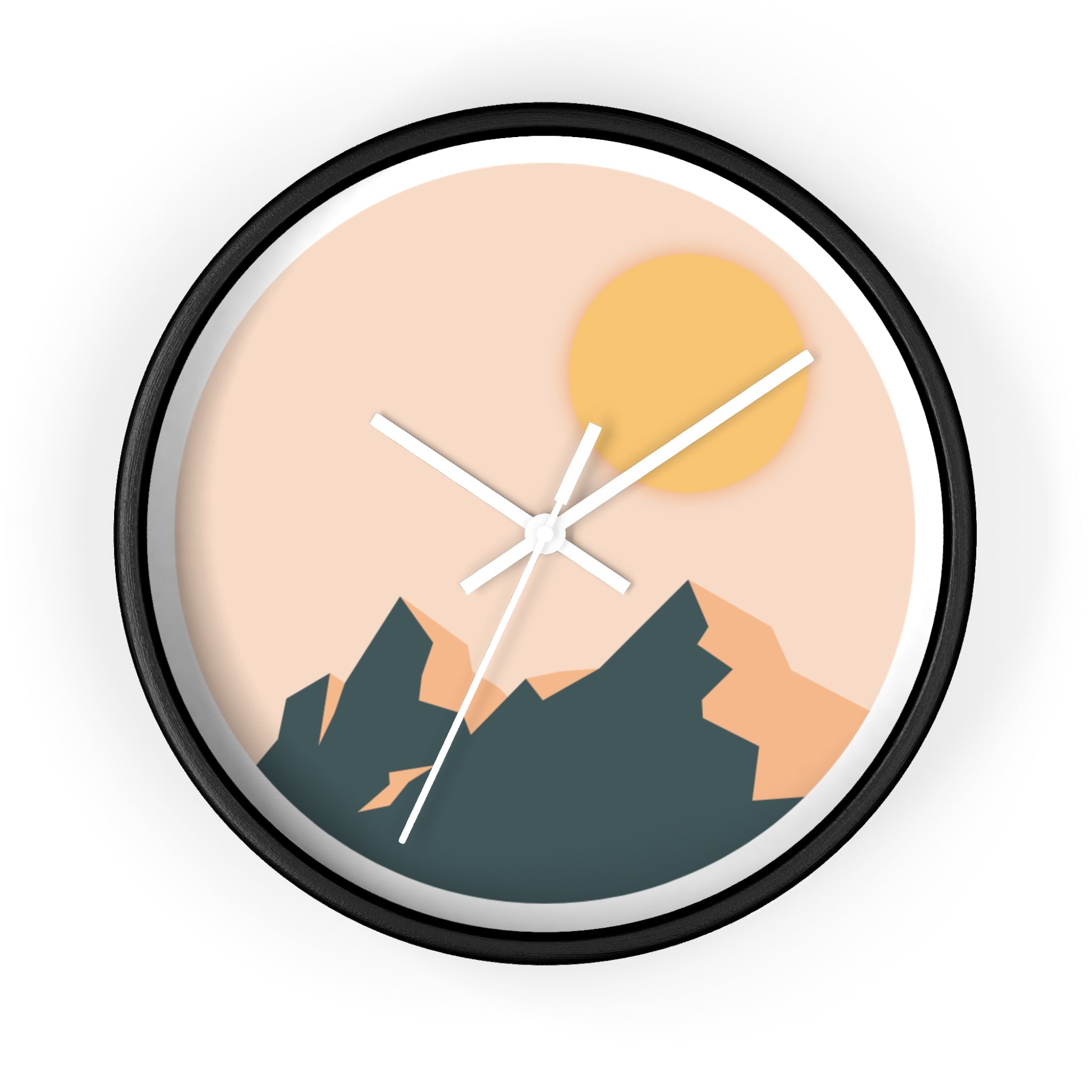Wall Clock - 'Mountain pastel' - Modern Decor for Home and Office