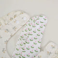 Rainbow Flower Print Baby Bibs, Adjustable Snap, Ruffled Edge