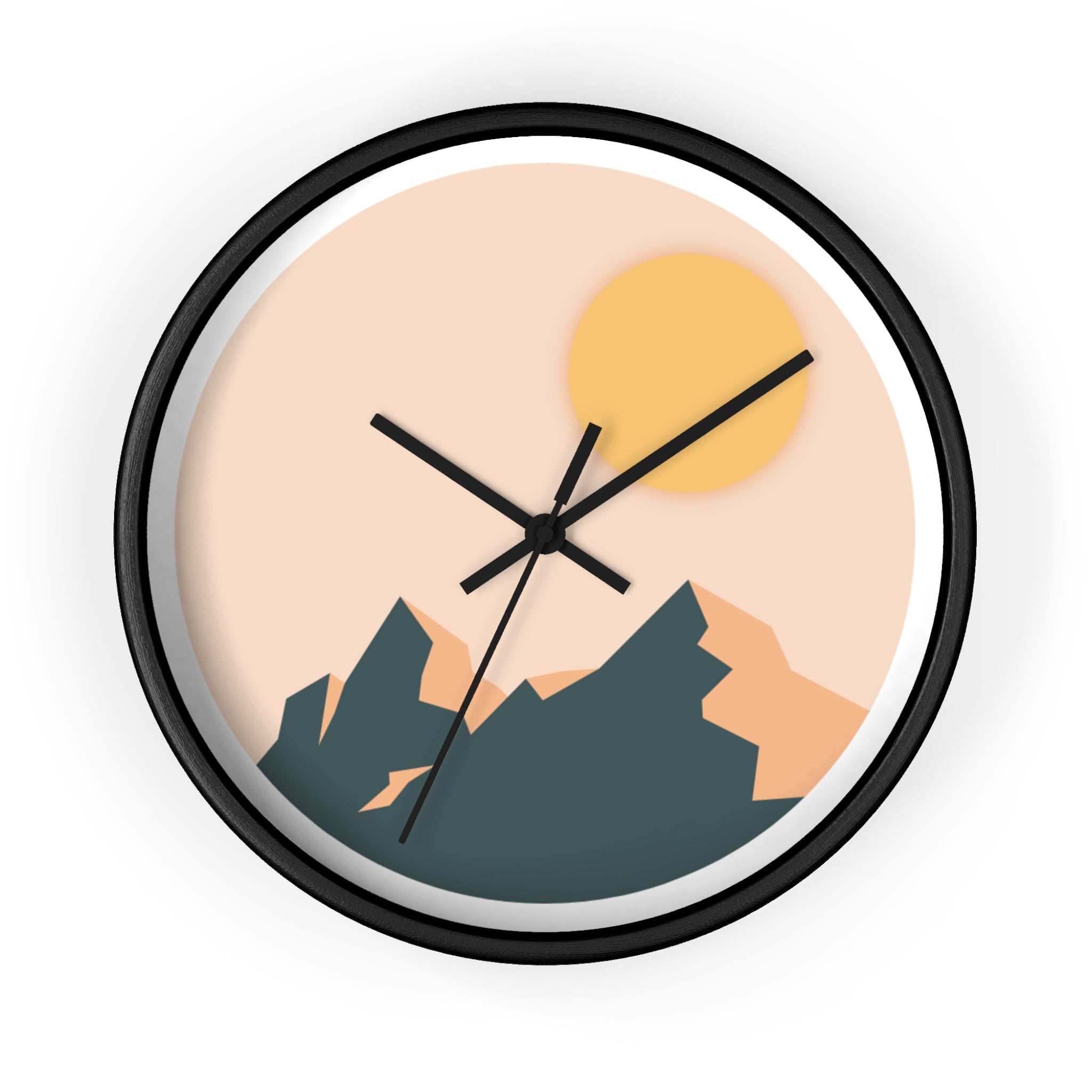 Wall Clock - 'Mountain pastel' - Modern Decor for Home and Office