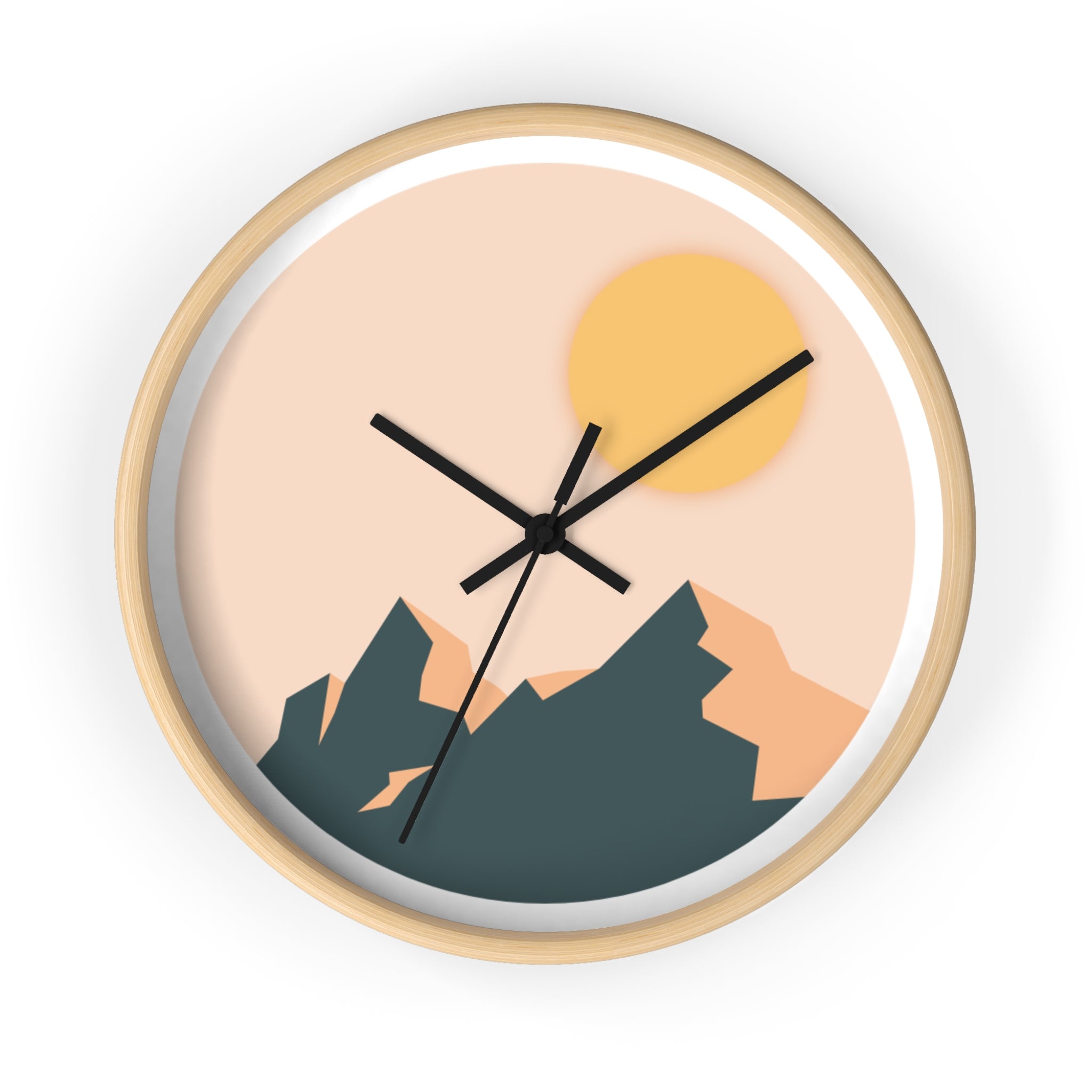 Wall Clock - 'Mountain pastel' - Modern Decor for Home and Office