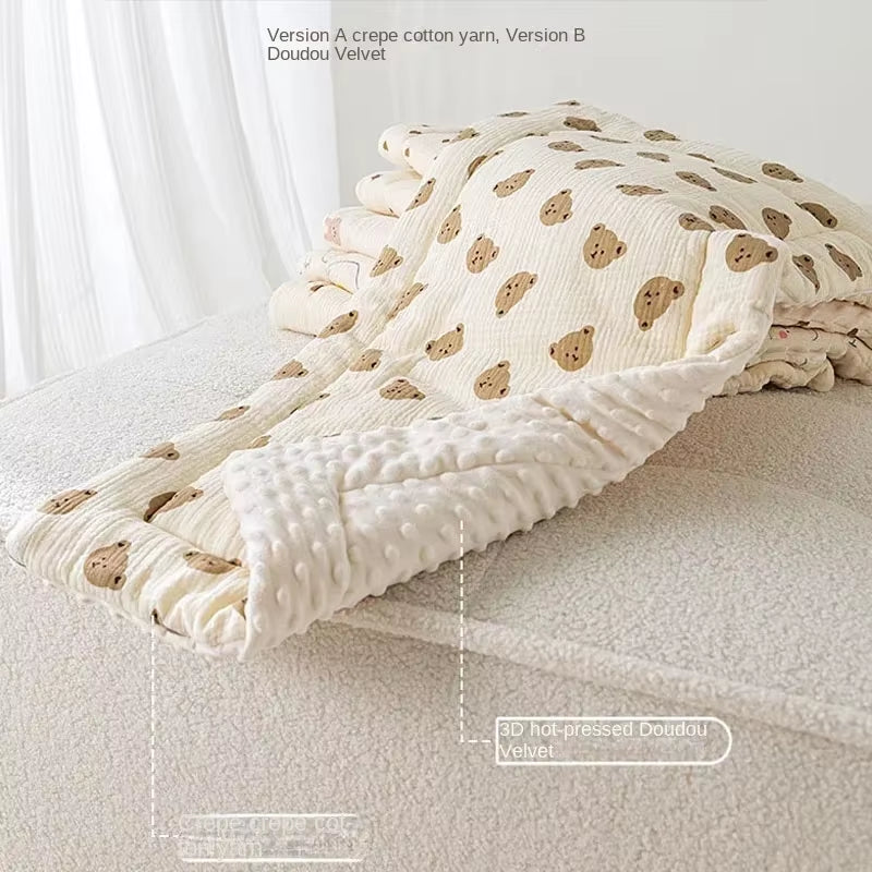 Cartoon Bear Baby Stroller Seat Cushion Cotton Soft Newborn Car Seat Pad Infant Pushchair Mattress Mat Kid Pram Accessories
