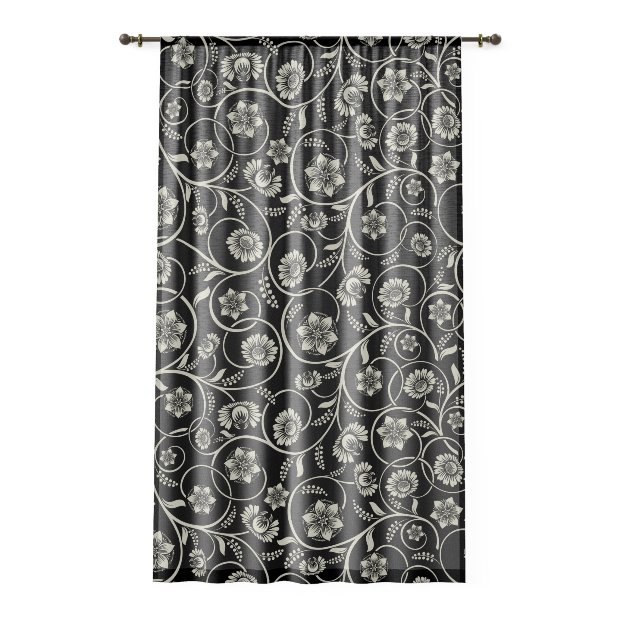 Elegant Floral Sheer Window Curtain for Natural Light and Home Decor