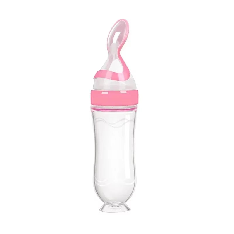 Silicone Baby Food Feeder & Dispensing Spoon with Suction Cup