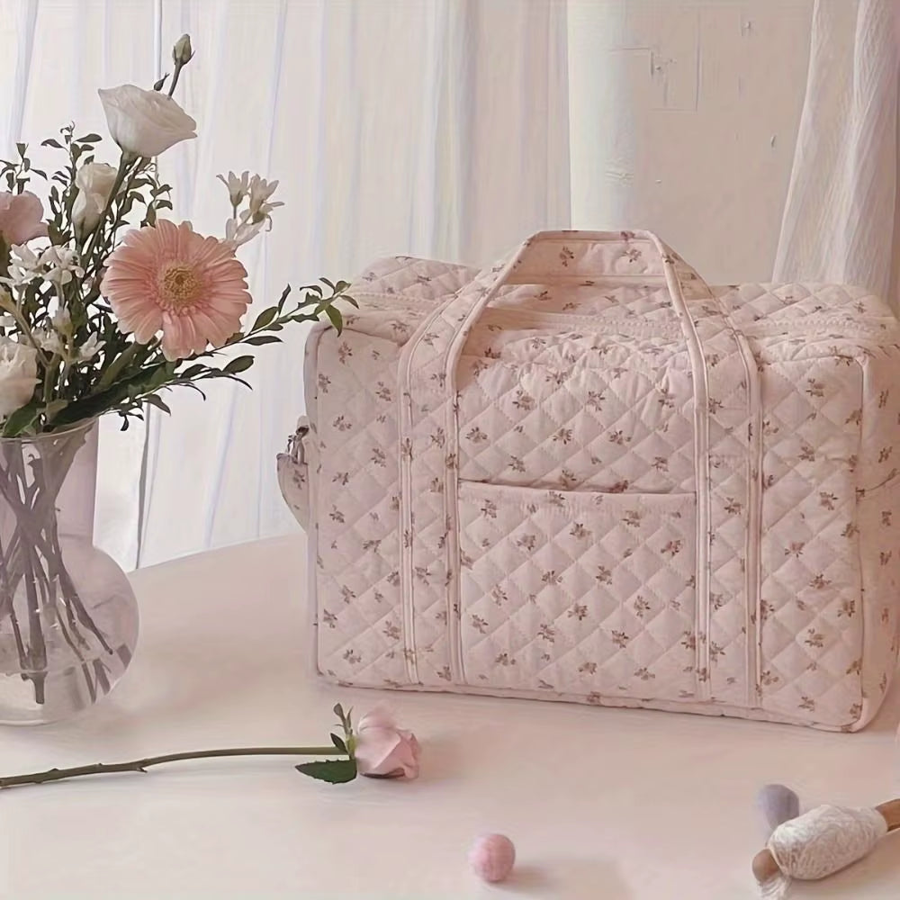 Travel Essentials Multifunctional Baby Diaper Bag Crossbody Large Capacity Mommy Bag Flower Baby Nappy Bag for Mother Kids