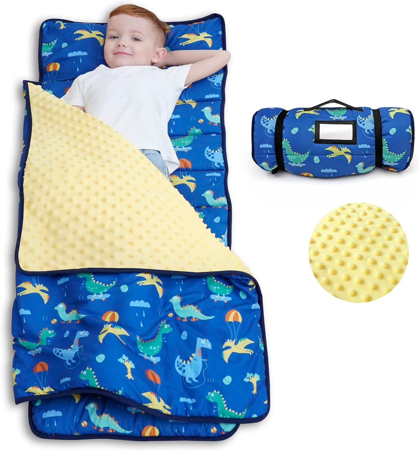 Toddler Nap Mat with Pillow and Blanket, Extra Large