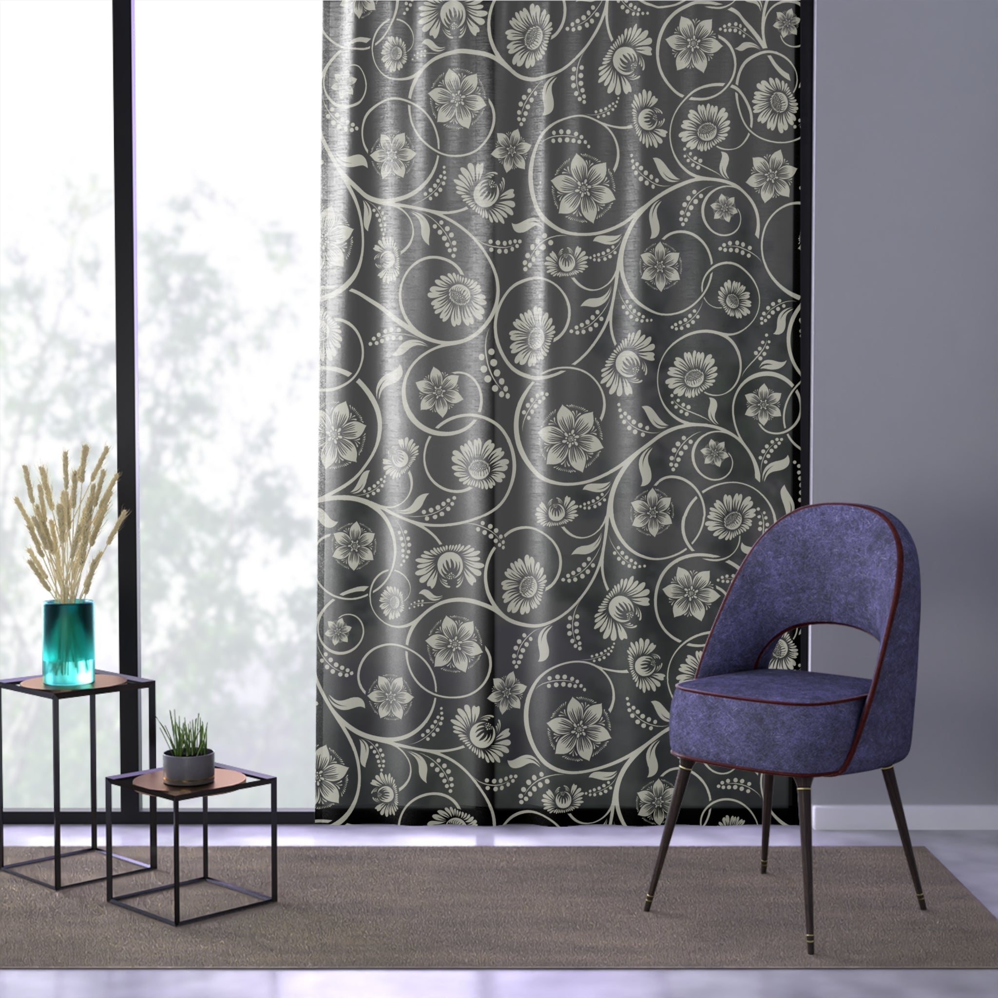 Elegant Floral Sheer Window Curtain for Natural Light and Home Decor