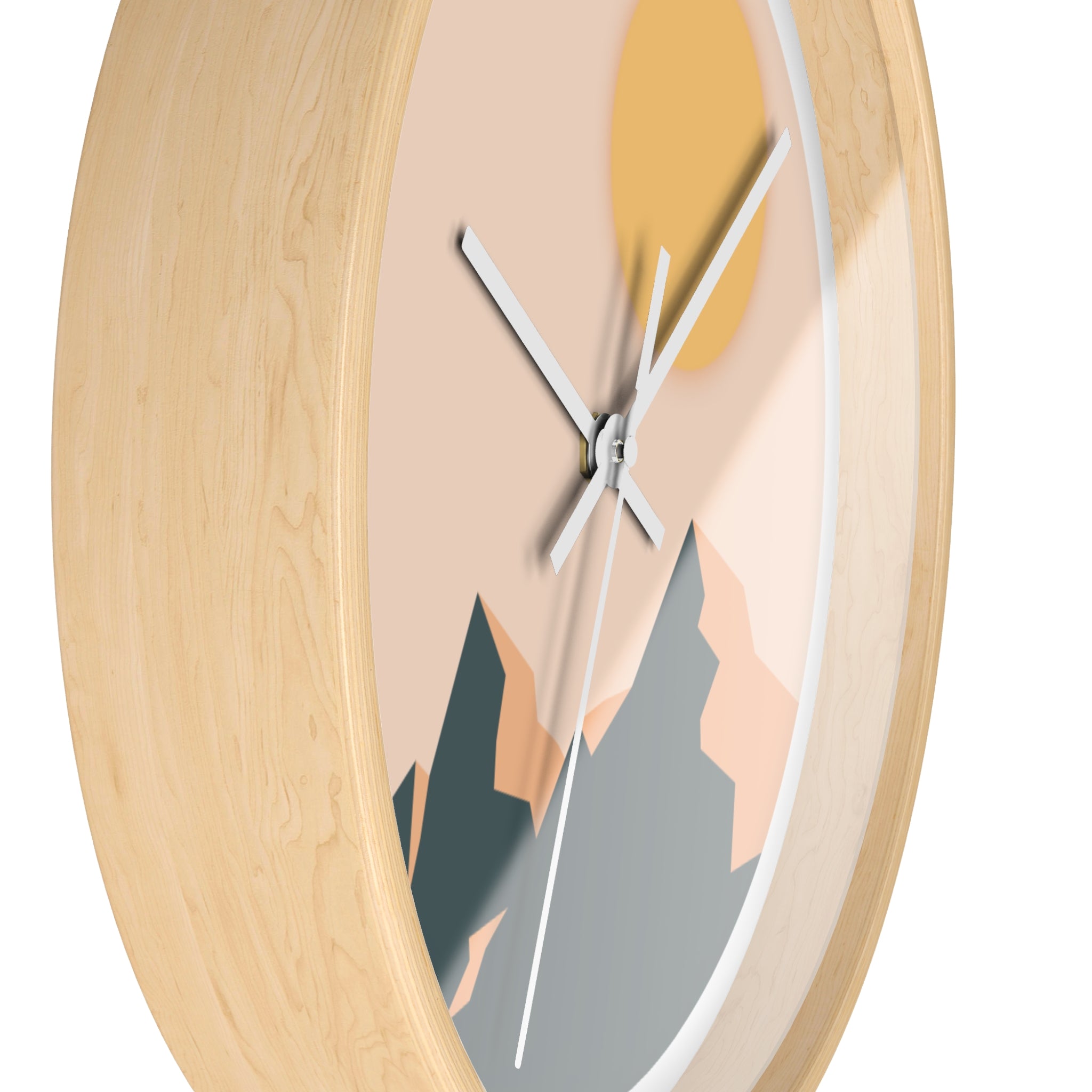 Wall Clock - 'Mountain pastel' - Modern Decor for Home and Office