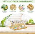 Baby Bottle Drying Rack Foldable Vertical Bamboo Bottle Accessories Organizer