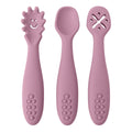 3PCS Baby Silicone Spoon Fork Set, Toddler Feeding Cutlery