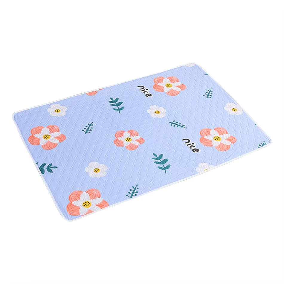 80x120cm 4-Layer Waterproof Dino Heart Diaper Mat for Baby Care