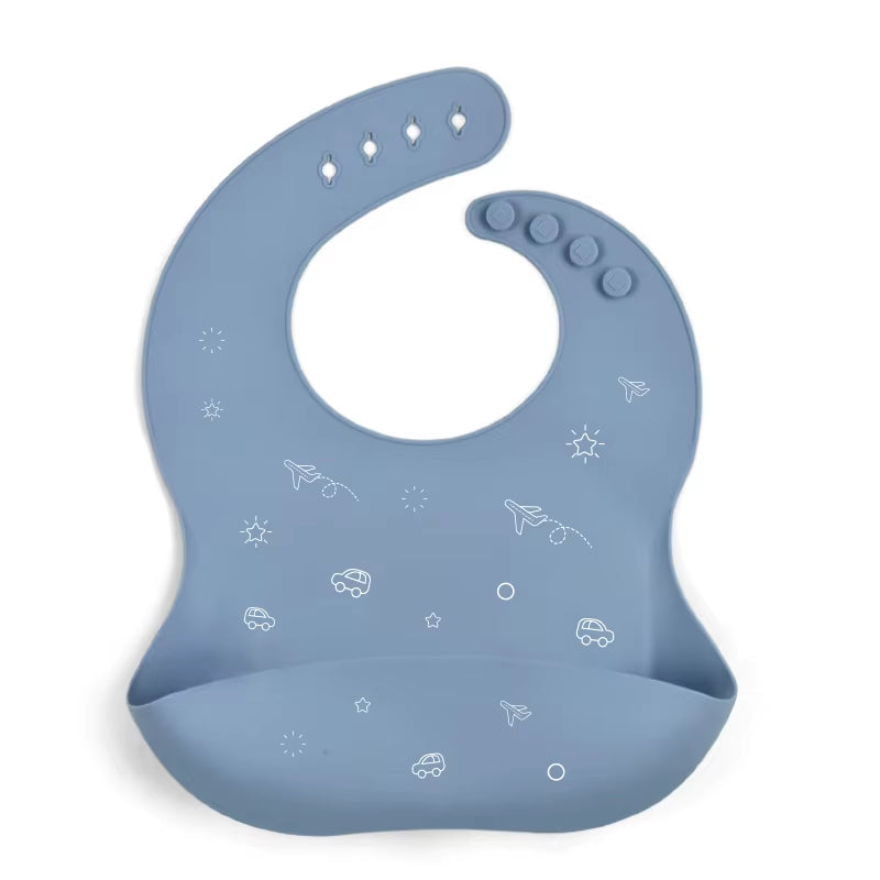 1Pcs Silicone Bibs for Kids Newborn Baby Feeding Tableware Waterproof Baby Bibs for Toddler Feedings Bibs Burp Cloths Baby Stuff