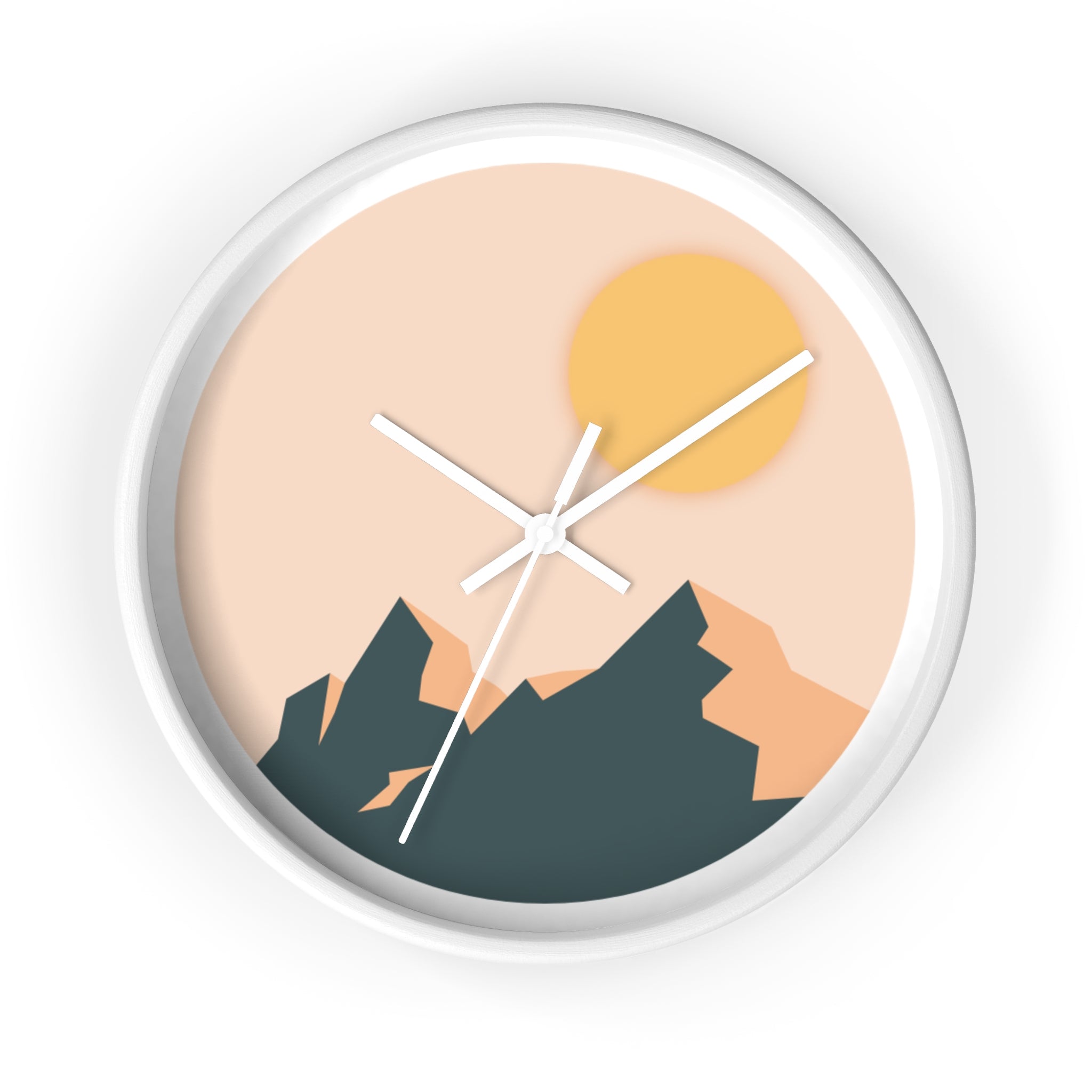 Wall Clock - 'Mountain pastel' - Modern Decor for Home and Office