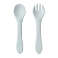 2PCS BPA Free Soft Silicone Spoon Fork Feeding Set Baby Feeding Solid Food Spoon Toddlers Cutlery for Children Tableware