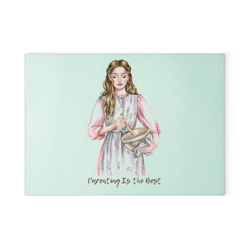 Cute Glass Cutting Board - "Parenting Is the Best"-  Ideal Gift for Moms